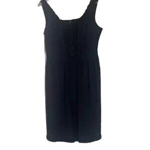 Maggy London Womens Size 6 Dress Sleeveless Round Neckline Eyelet Sheath Black